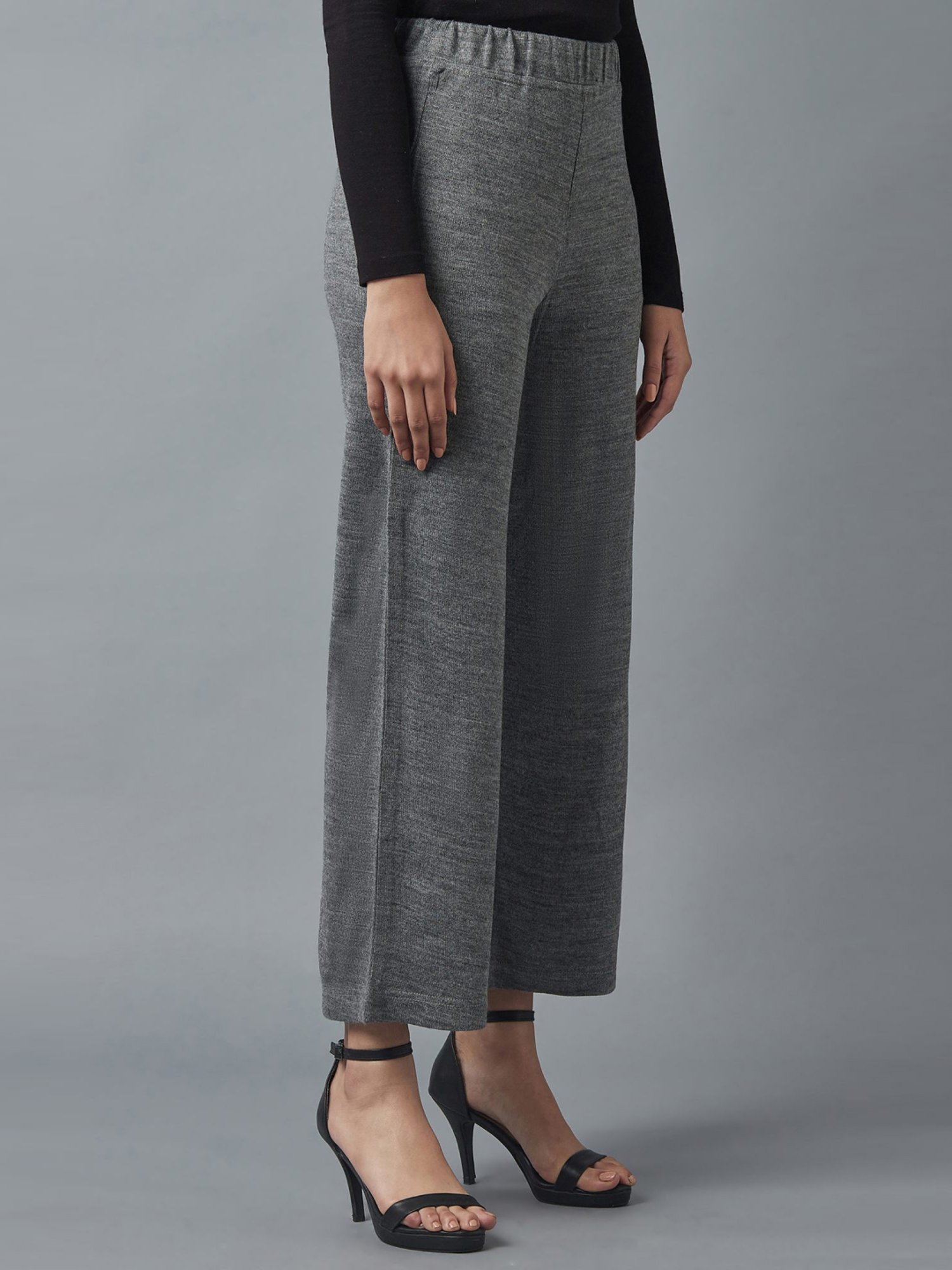 Elleven Grey Plain Palazzos