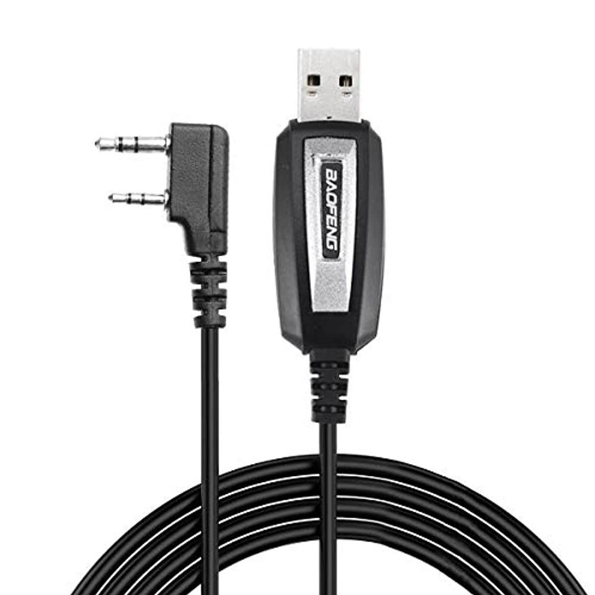 Baofeng USB Programming Cable CH340 Chip for Two Way Radio Baofeng UV-5R BF-F8HP GT-3TP BF-R3 BF-888S BF-82HP UV-9S Handheld ham Radio transceiver with Driver CD (Black-CH340)