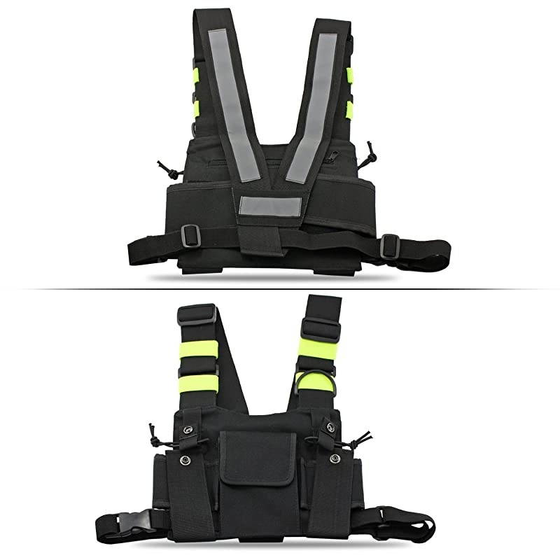 Radio Chest Harness Chest Front Pack Pouch Holster Vest Rig for Two Way Radio Walkie Talkie(Rescue Essentials)
