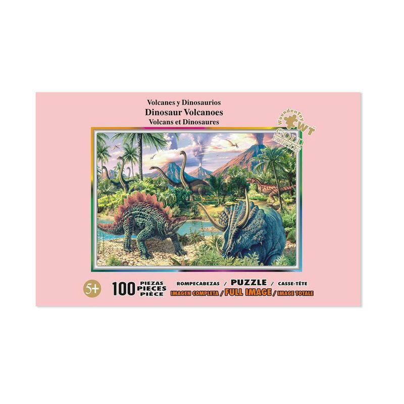 Wuundentoy Gold Edition:  Dinosaur Volcanoes Kids' Jigsaw Puzzle - 100pc