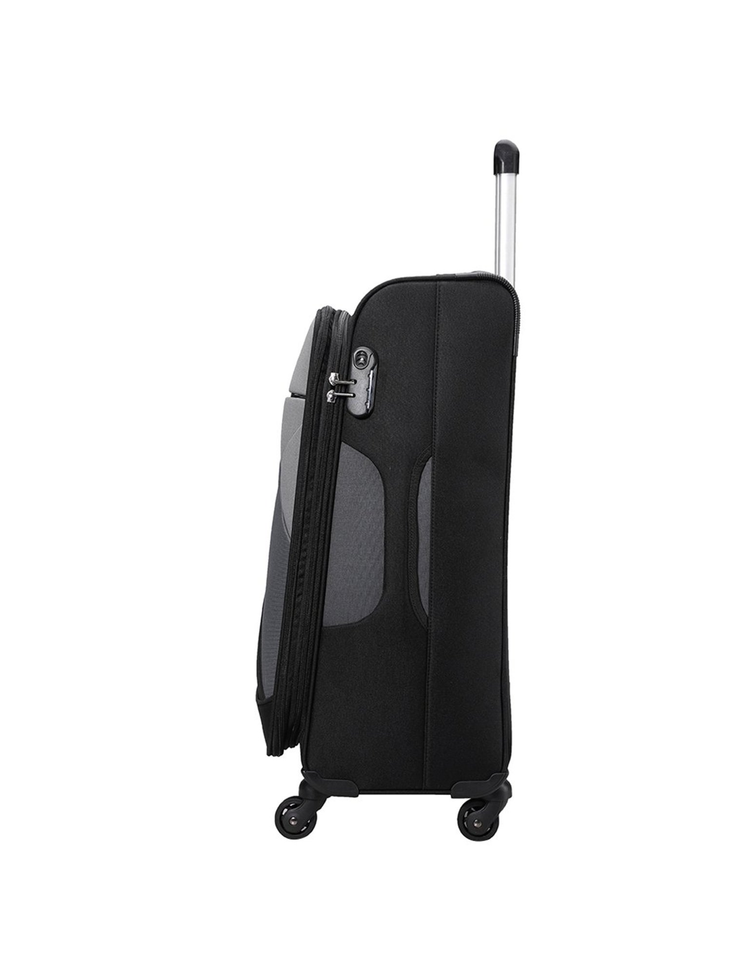 Carriall Black 4 Wheel Medium Soft Cabin Trolley Set of 2 - 68 cm