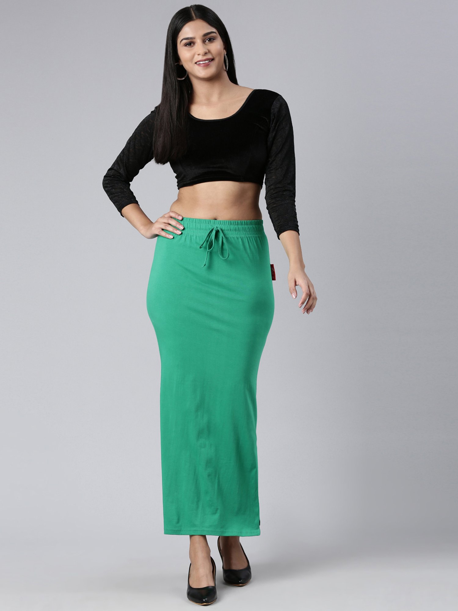 JCSS Green Cotton Saree Shapewear