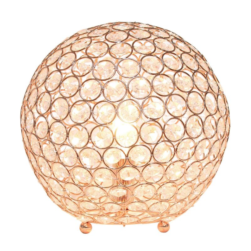 10" Crystal Ball Sequin Table Lamp Rose Gold - Elegant Designs