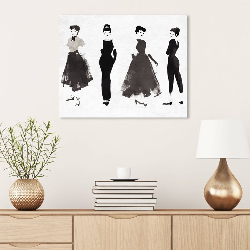 13" x 16" Iconic Styles Fashion and Glam Unframed Canvas Wall Art in Black - Oliver Gal