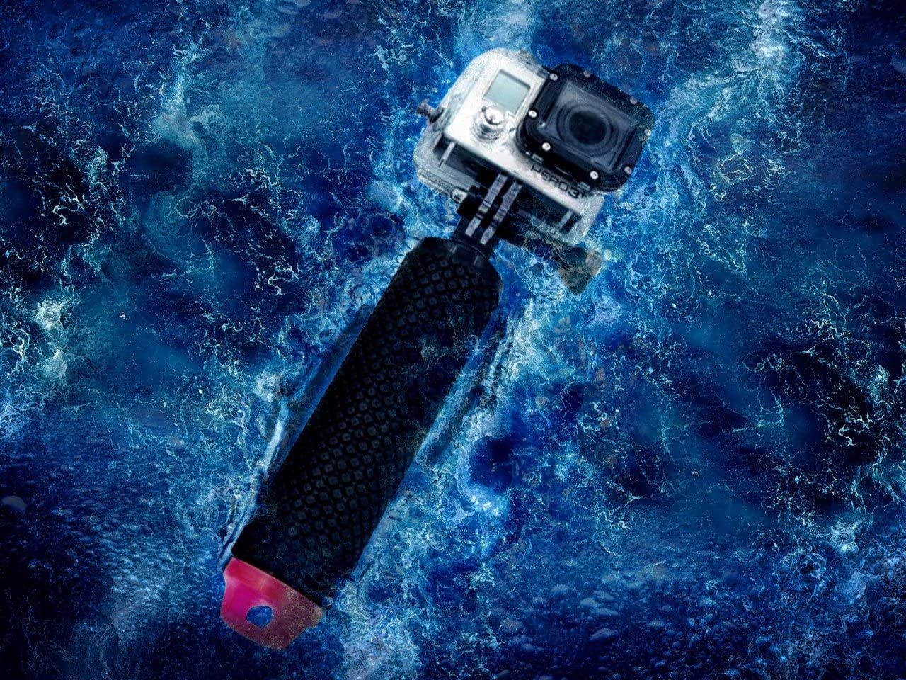 Waterproof Floating Hand Grip Compatible with GoPro Hero 8 7 6 5 4 3+ 2 1 Session Black Silver Handler & Handle Mount Accessories Kit for Water Sport and Action Cameras (Rose Red)