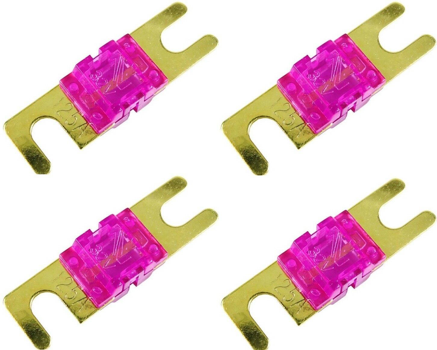 ABSOLUTE AFS125-4 4 PACK OF 125 AMP GOLD AFS / MIDI / MINI ANL FUSES