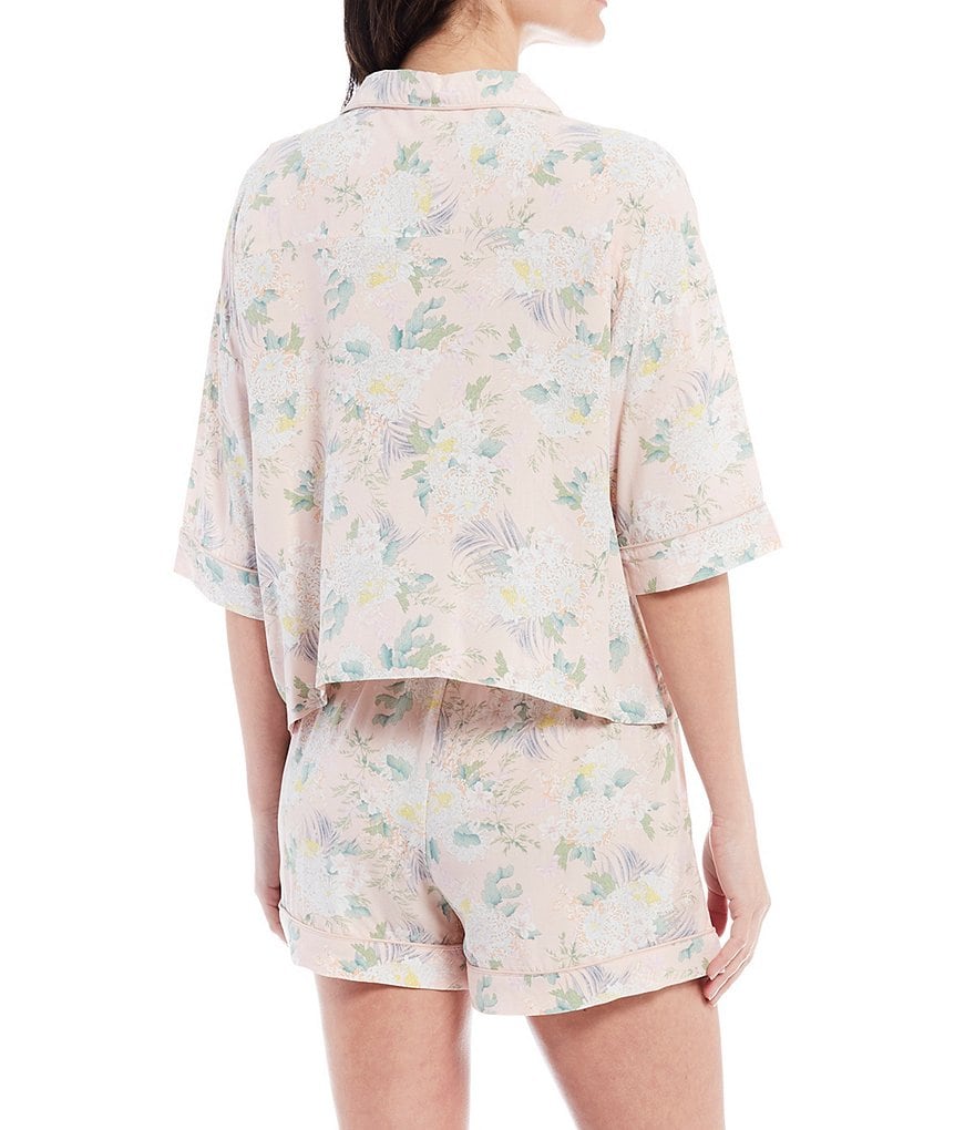 Papinelle Gess Floral Printed Knit Top & Shorts Coordinating Pajama Set