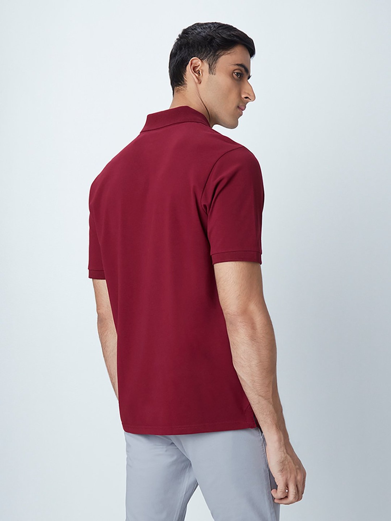 WES Casuals by Westside Maroon Relaxed-Fit Polo T-Shirt