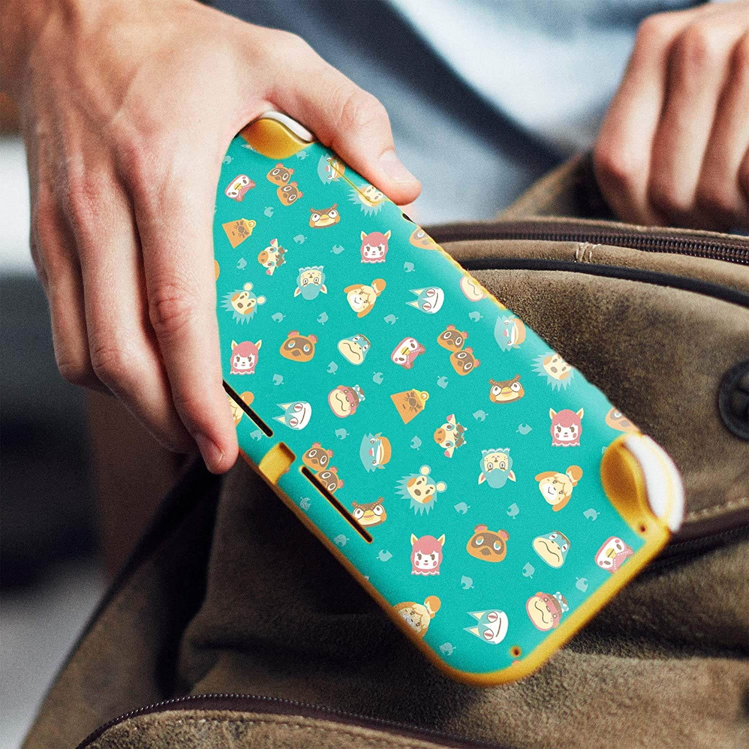 Controller Gear Authentic and Officially Licensed Animal Crossing: New Horizons - Teal Icons - Nintendo Switch Lite Skin - Not Machine Specific