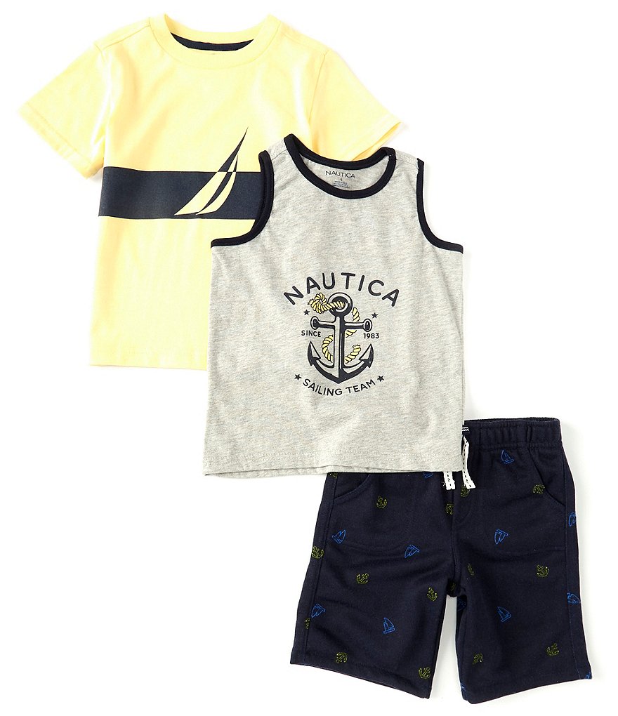 Kinetic by Class Club Little Boys 2T-7 Short-Sleeve Play Hard Performance Tee and Shorts Set