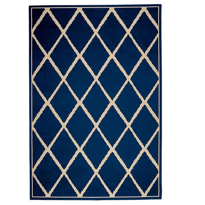 2'6"x4'6" Rectangle Indoor and Outdoor Pressed or Molded Area Rug Blue - Plow & Hearth