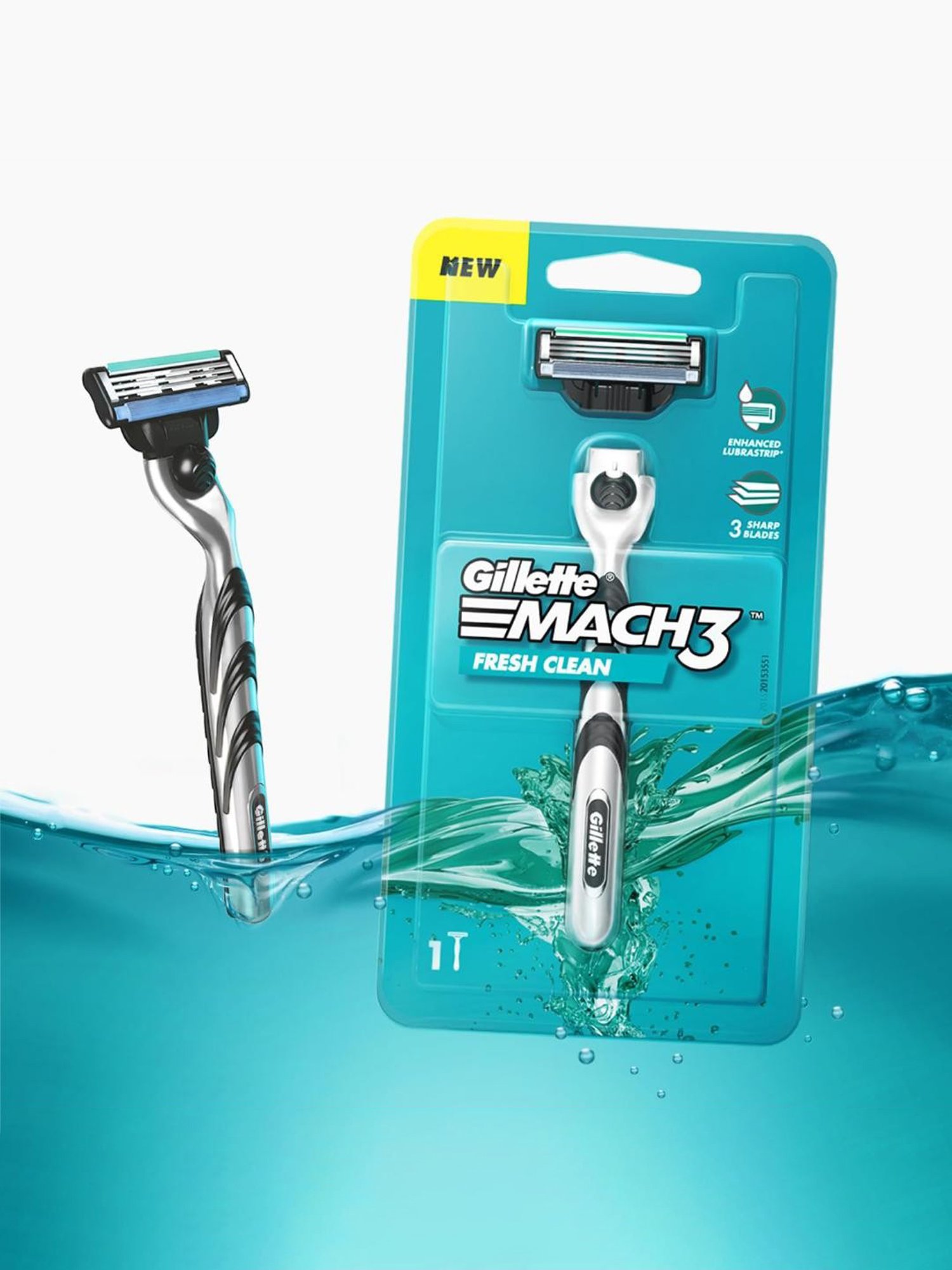Gillette Mach3 Fresh Clean Shaving Razor with 4 Cartridges