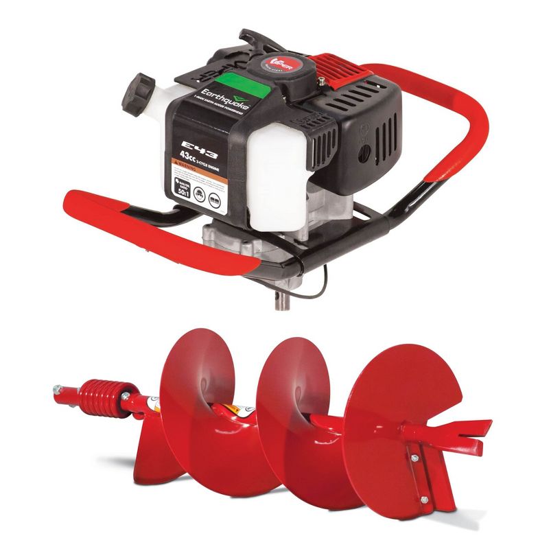 Earthquake E43 Gas Engine Earth Auger Powerhead & EA10F 10" Fishtail Digger Bit