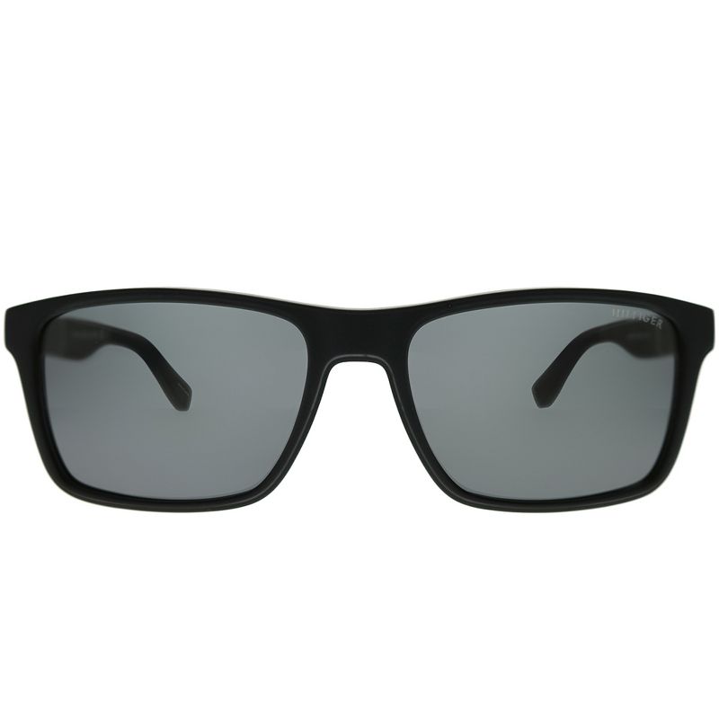 Tommy Hilfiger TH 1405/S KUN P9 Unisex Rectangle Sunglasses Black with Grey Lens 56mm
