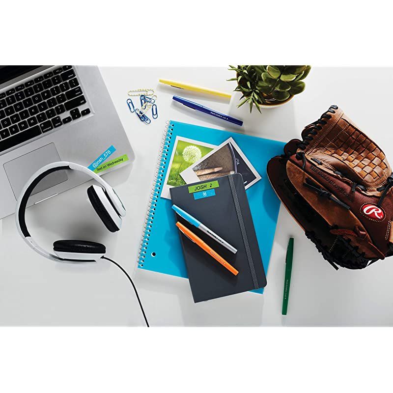 COLORPOP Authentic Label Maker Tape, 1/2" W x 10' L, White Print on Blue Glitter, D1 Standard