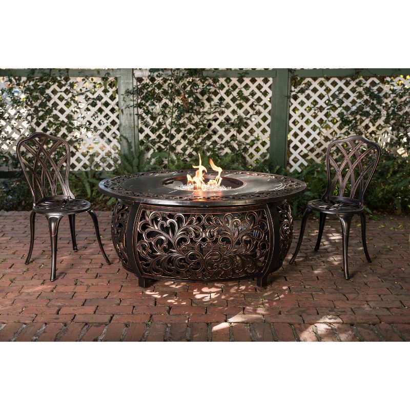 Toulon Oval Aluminum LPG Fire Pit - Fire Sense