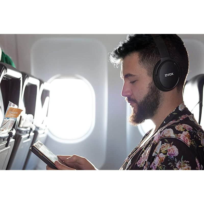 AccuVoice AV50 Bluetooth Noise Cancelling Headphones with AccuVoice Dialogue Boost Technology Black