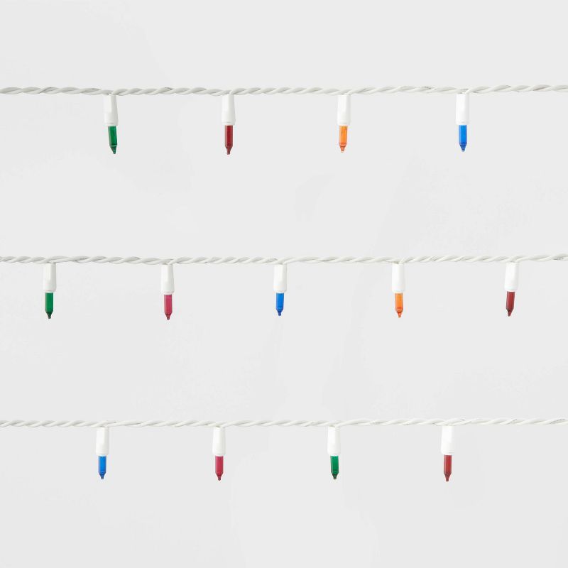 Christmas Incandescent Mini String Lights, 25 ct, Multicolored White Wire - Wondershop™