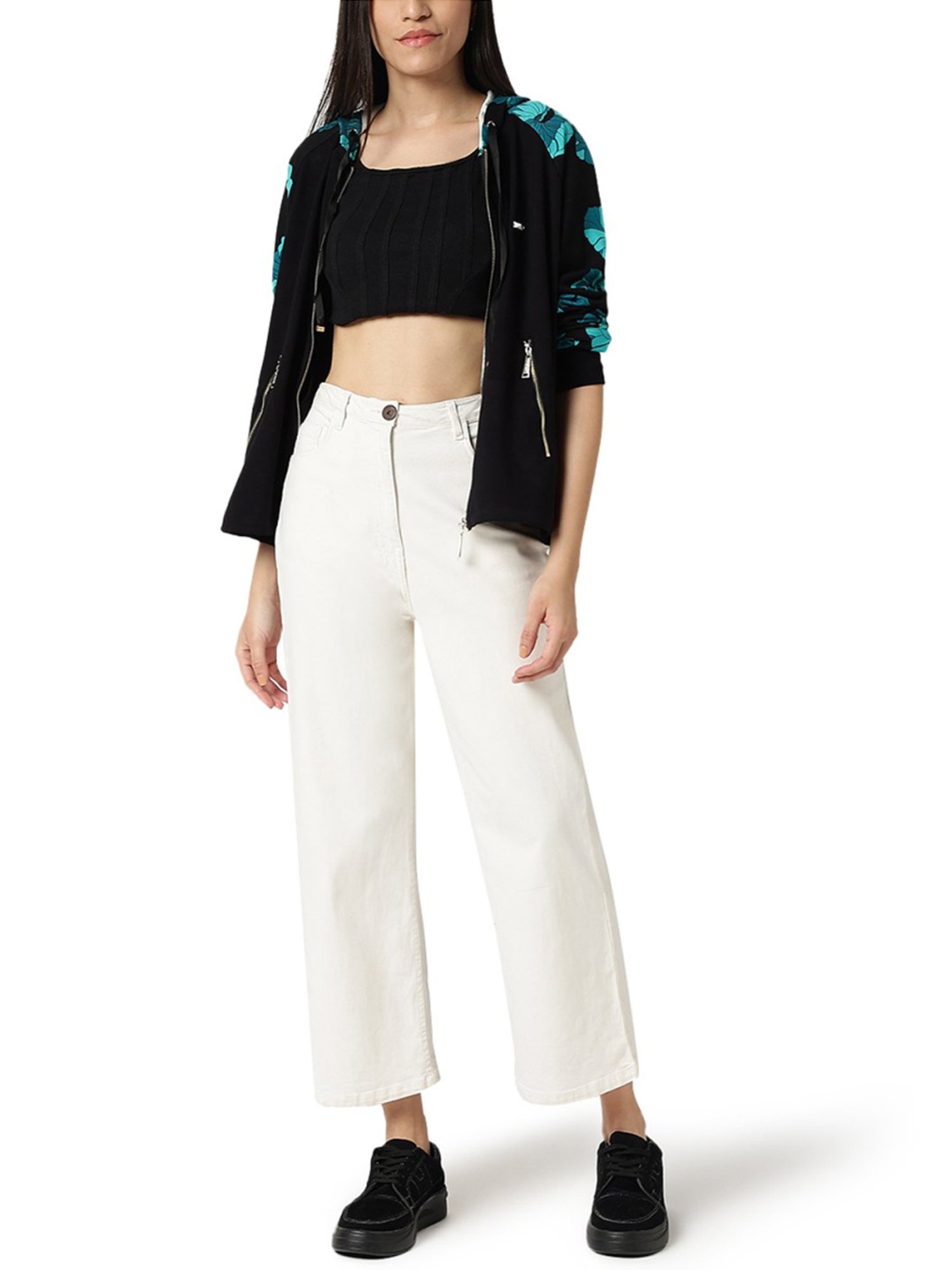 Liu Jo Flower Everglow & Nero Floral Regular Fit Hoodie