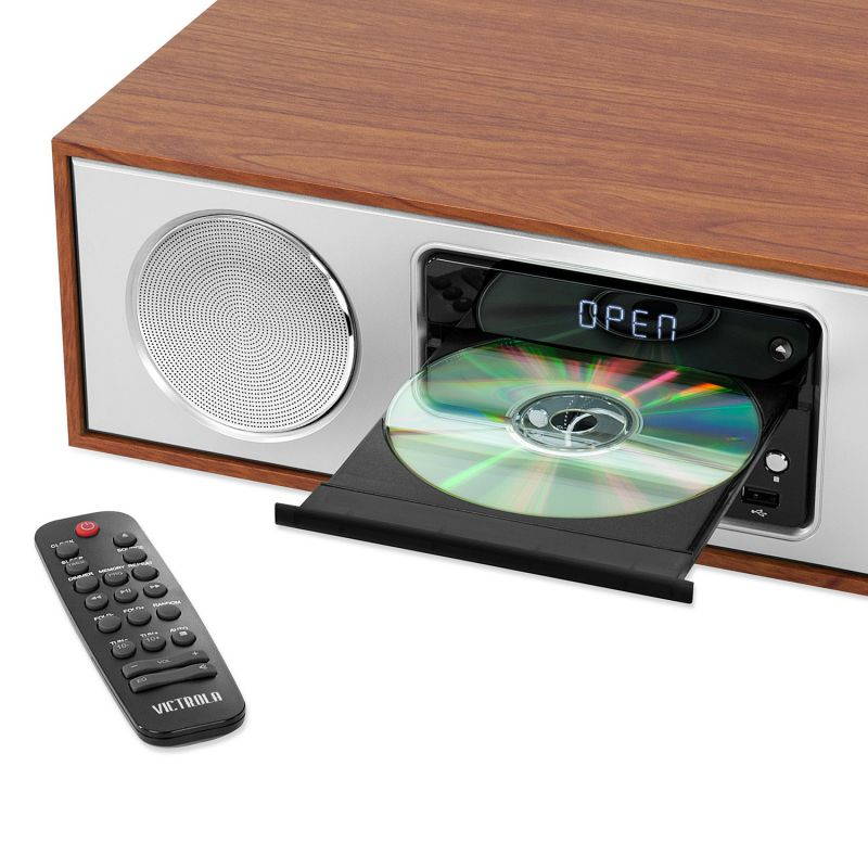 Victrola VS-120-MPL Bluetooth Microsystem with CD Player USB Aux-in and FM Radio Maple