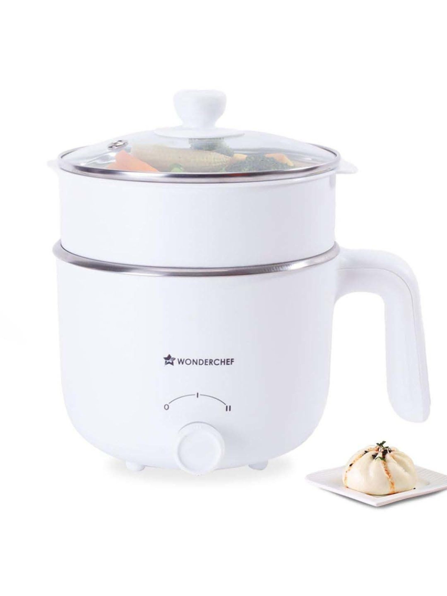 Wonderchef Luxe Multi Cook 1.2 L Kettle with Dual Power Modes & Automatic Shut-Off (600W,White)