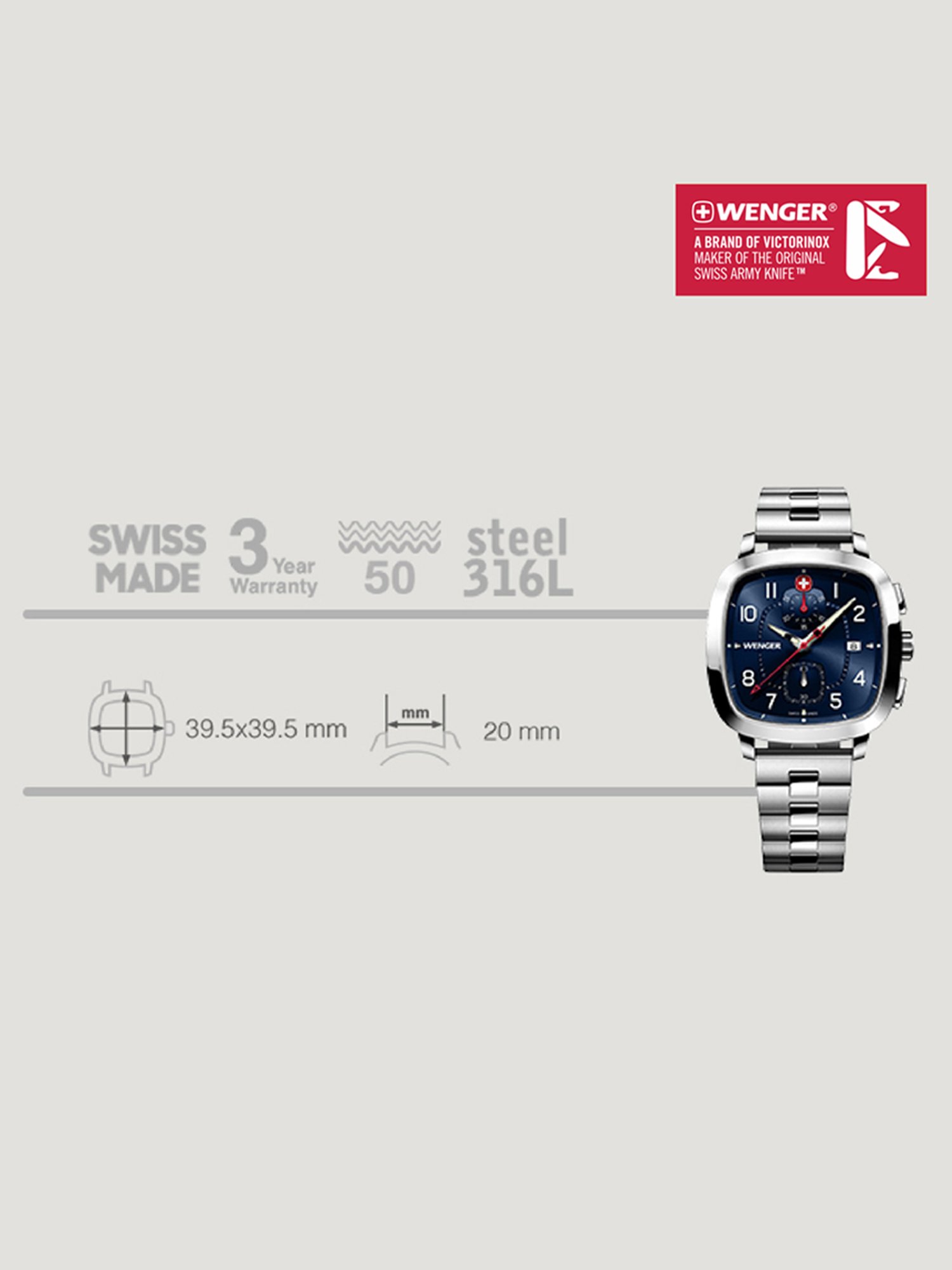 Wenger 01.1933.111 Chronograph Watch for Men