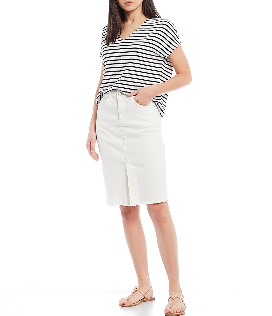 Gibson & Latimer Slit Front Denim Skirt