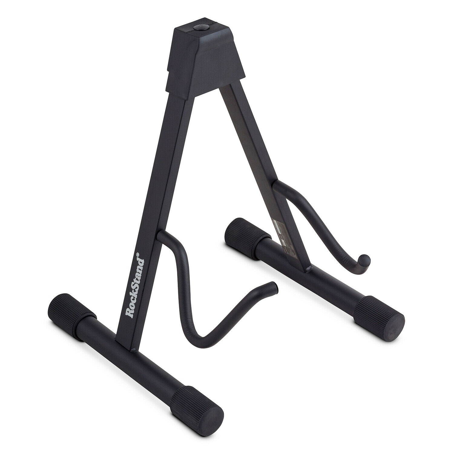 RockStand RS 20810 B Locking A-Frame Electric Guitar / Bass Stand, Black Metal