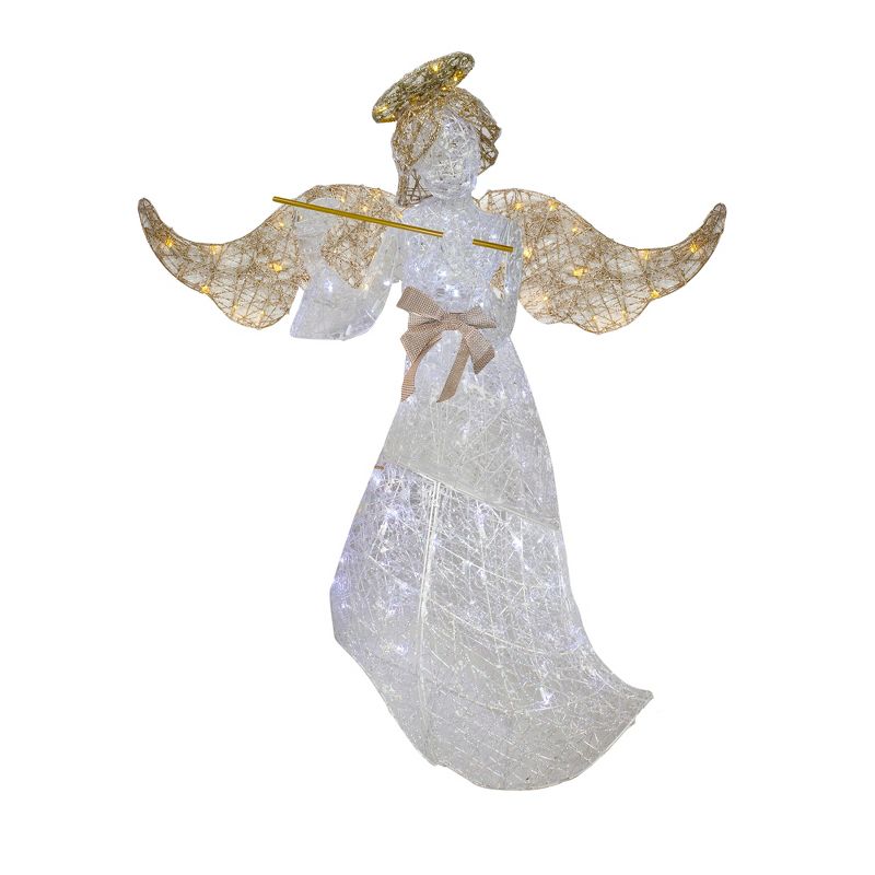J. Hofert Co 62" White Standing Angel with Wings LED Outdoor Christmas Yard Art Display