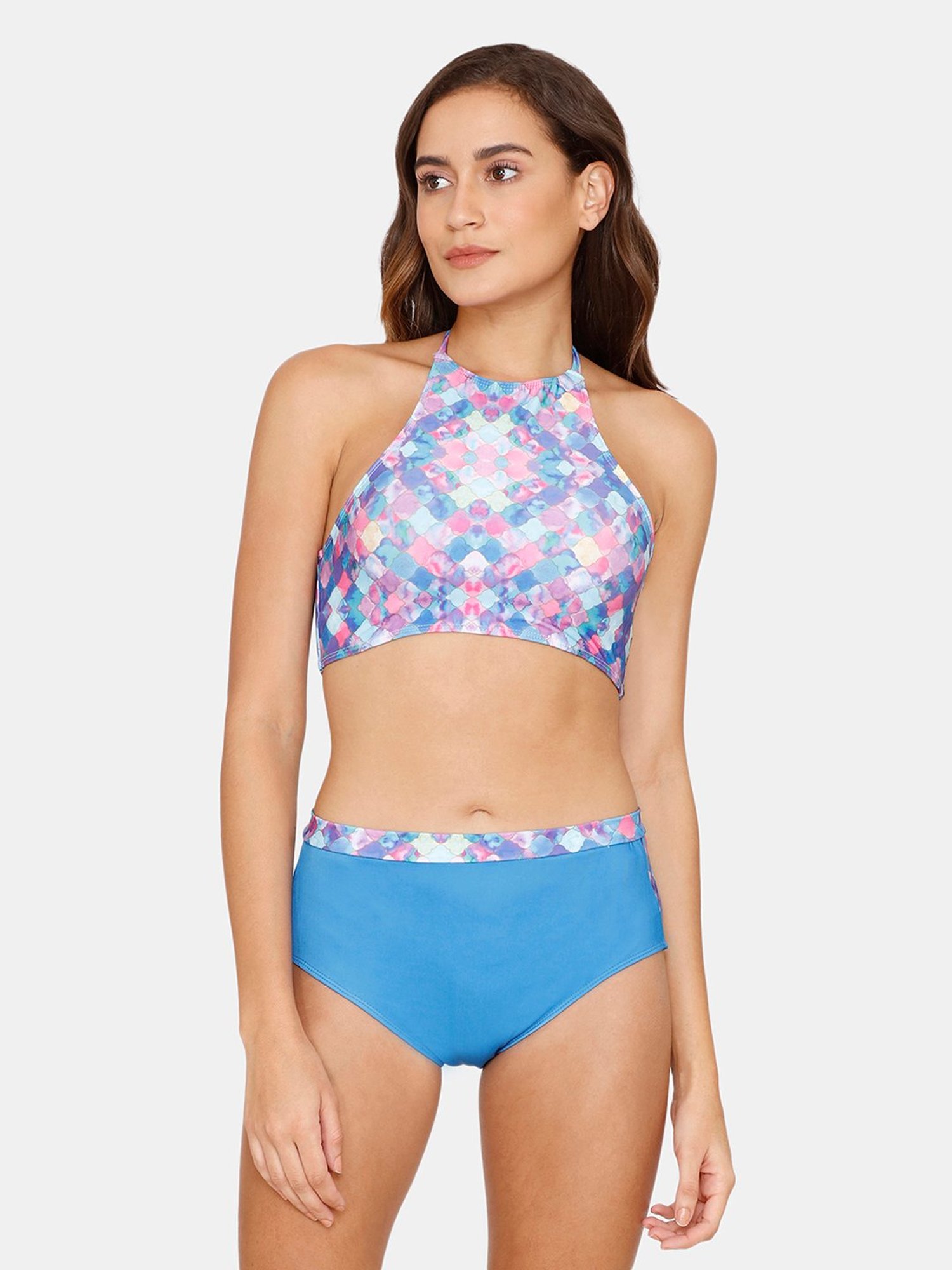 Coucou by Zivame Blue Printed Bikini Set