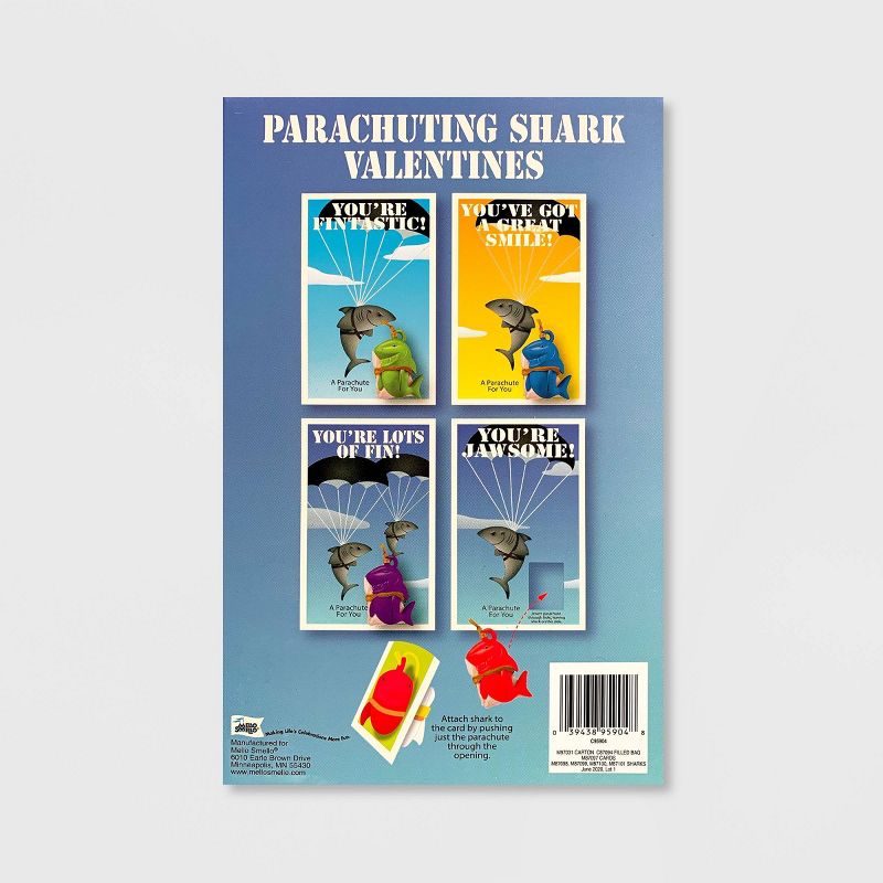Mello Smello 16ct Parachuting Sharks with Valentines
