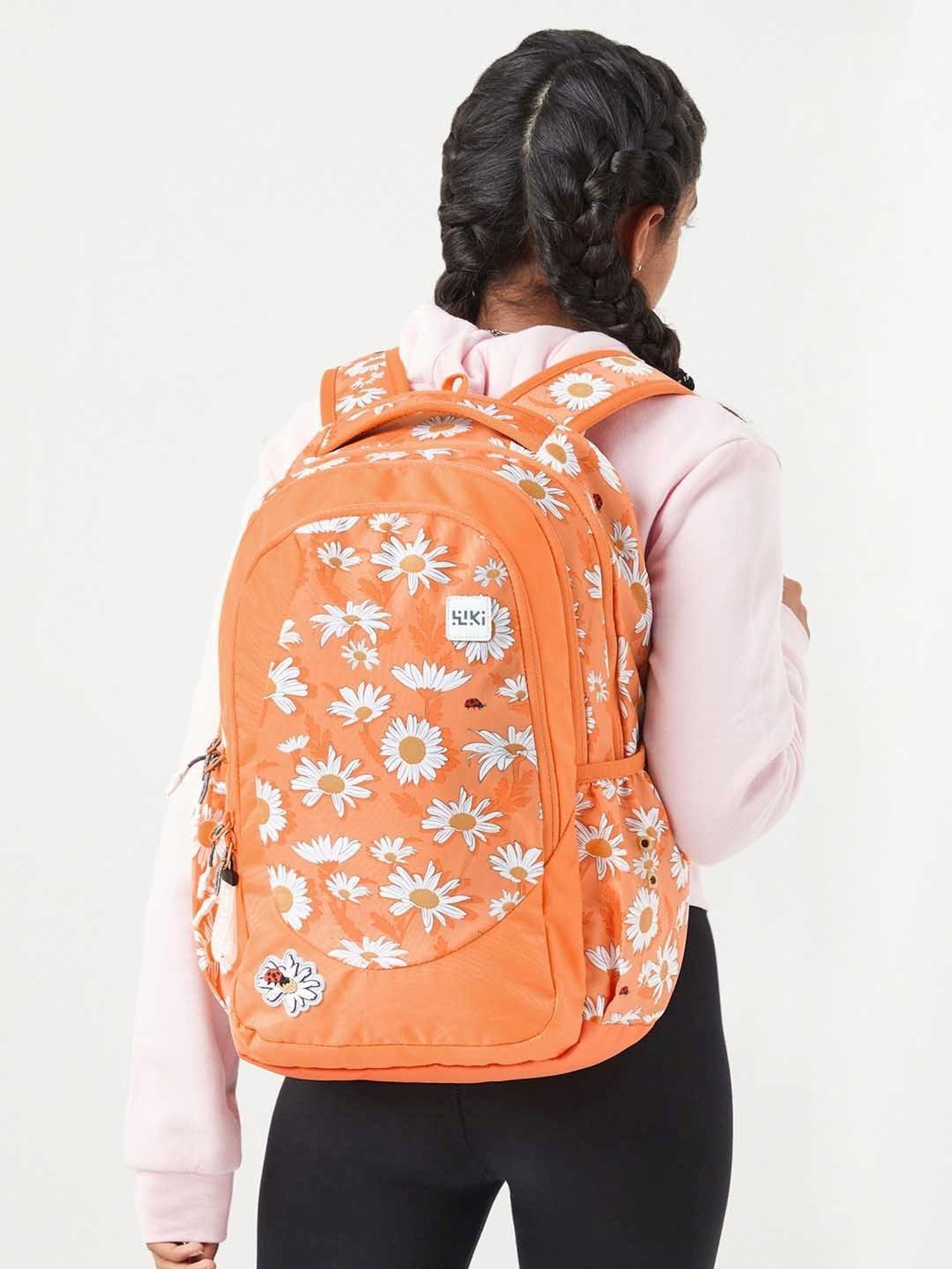 Wiki Back to School 3 Orange Polyester Printed Backpack - 31 Ltrs