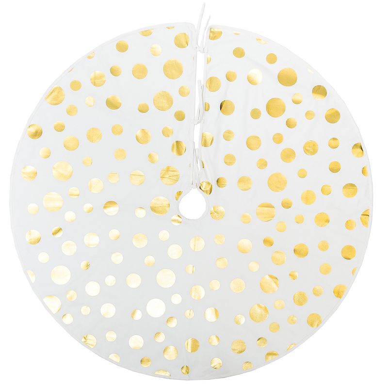 Lakeside 48" Snowy Burlap Christmas Tree Skirt with Doily Cloth