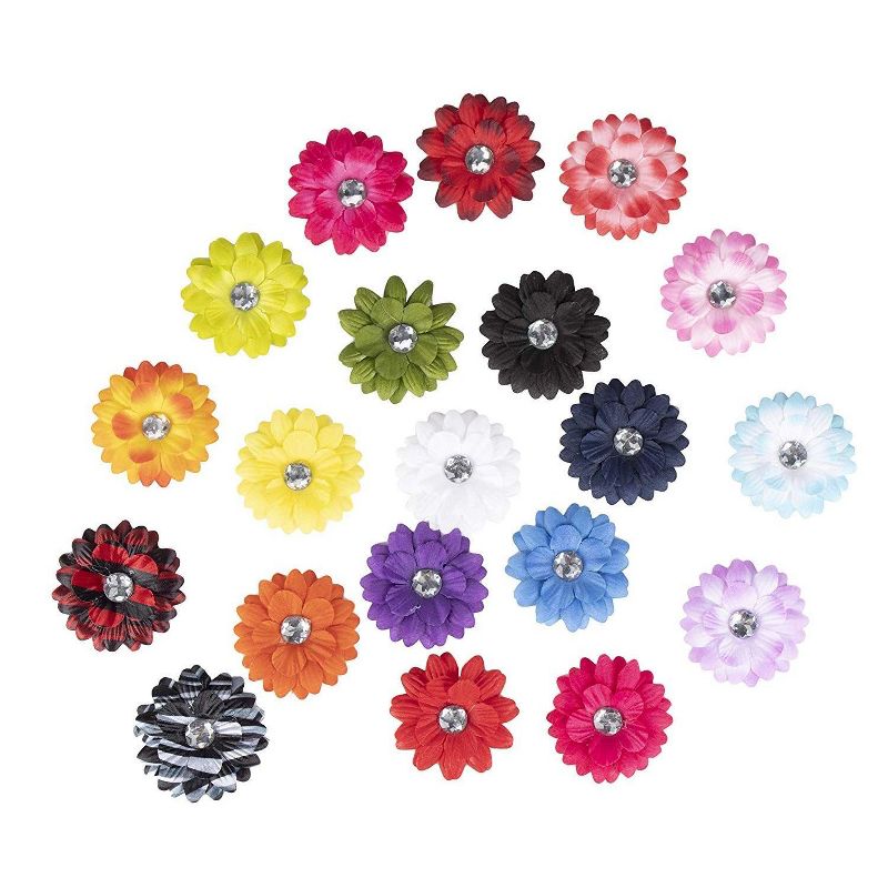 Juvale 100 Pack Artificial Daisies, Fake Flower Heads for Craft Decoration (2 in, 20 Colors)
