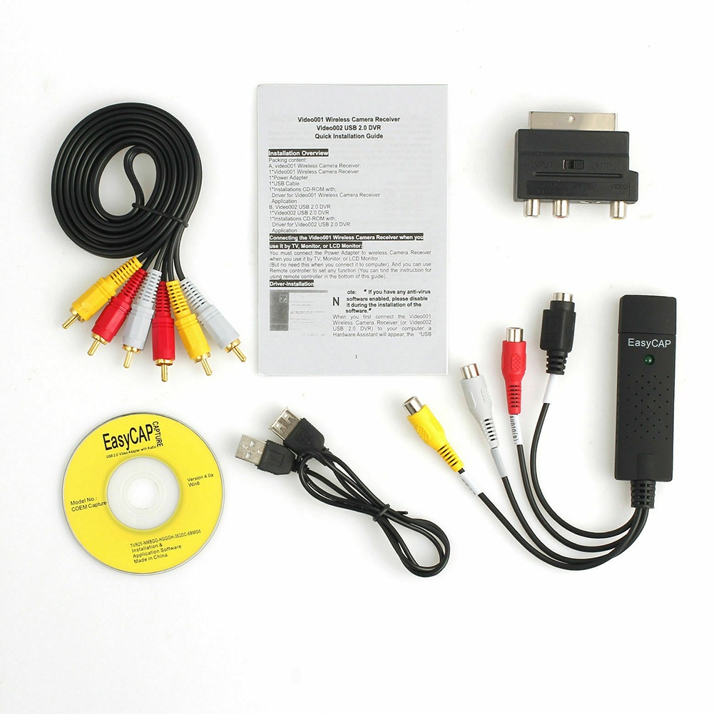 Audio Usb2.0 Vhs To Dvd Accessories Video Capture Kit Durable CD Cable For Win10