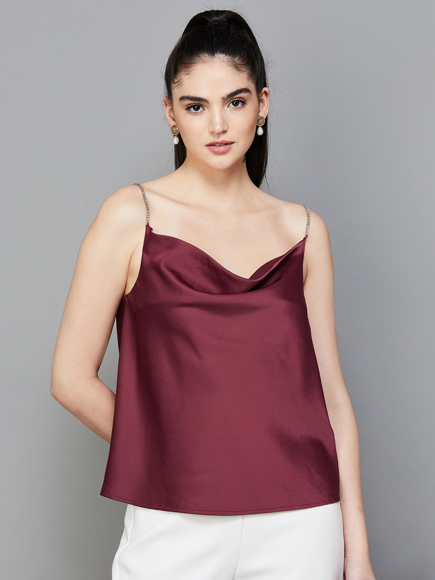 Code by Lifestyle Maroon Regular Fit Top