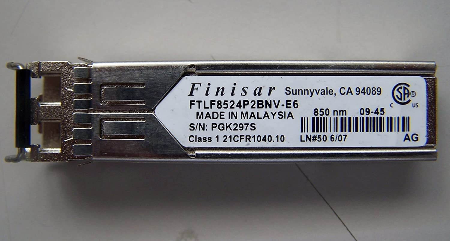Finisar FTLF8524P2BNV-E6 1Gbe, SFP, 850nm SWL, 500m Duplex LC GBIC Transceiver