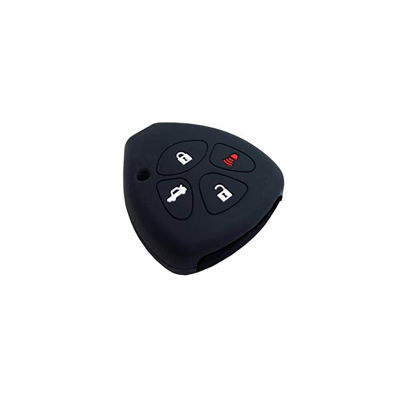 Autotech Remote Key Silicone Rubber Keyless Entry Shell Case Fob and Key Skin Cover fit for Toyota Camry Avalon Matrix Corolla Toyota Land Cruiser Black 1 Pair