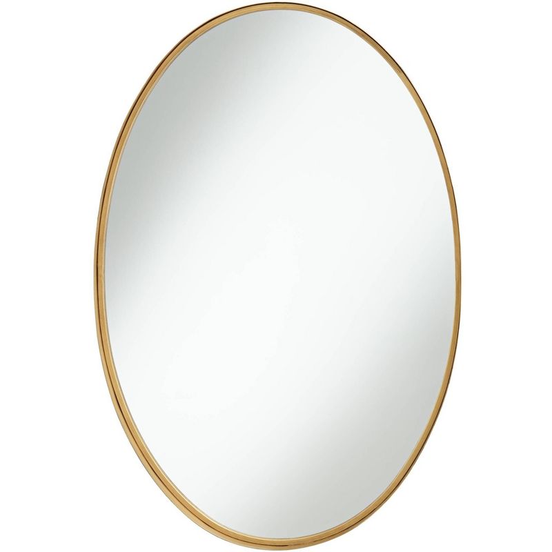 Noble Park Harnes Gold 24 1/4" x 36" Oval Wide Lip Wall Mirror
