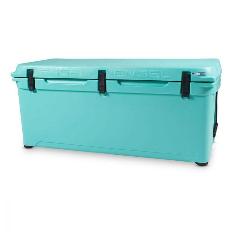 Engel 123 High Performance 108-Quart Portable Durable Rotomolded Airtight 130 Can Hard Cooler and Ice Box for Camping & Sports Events, Seafoam Green