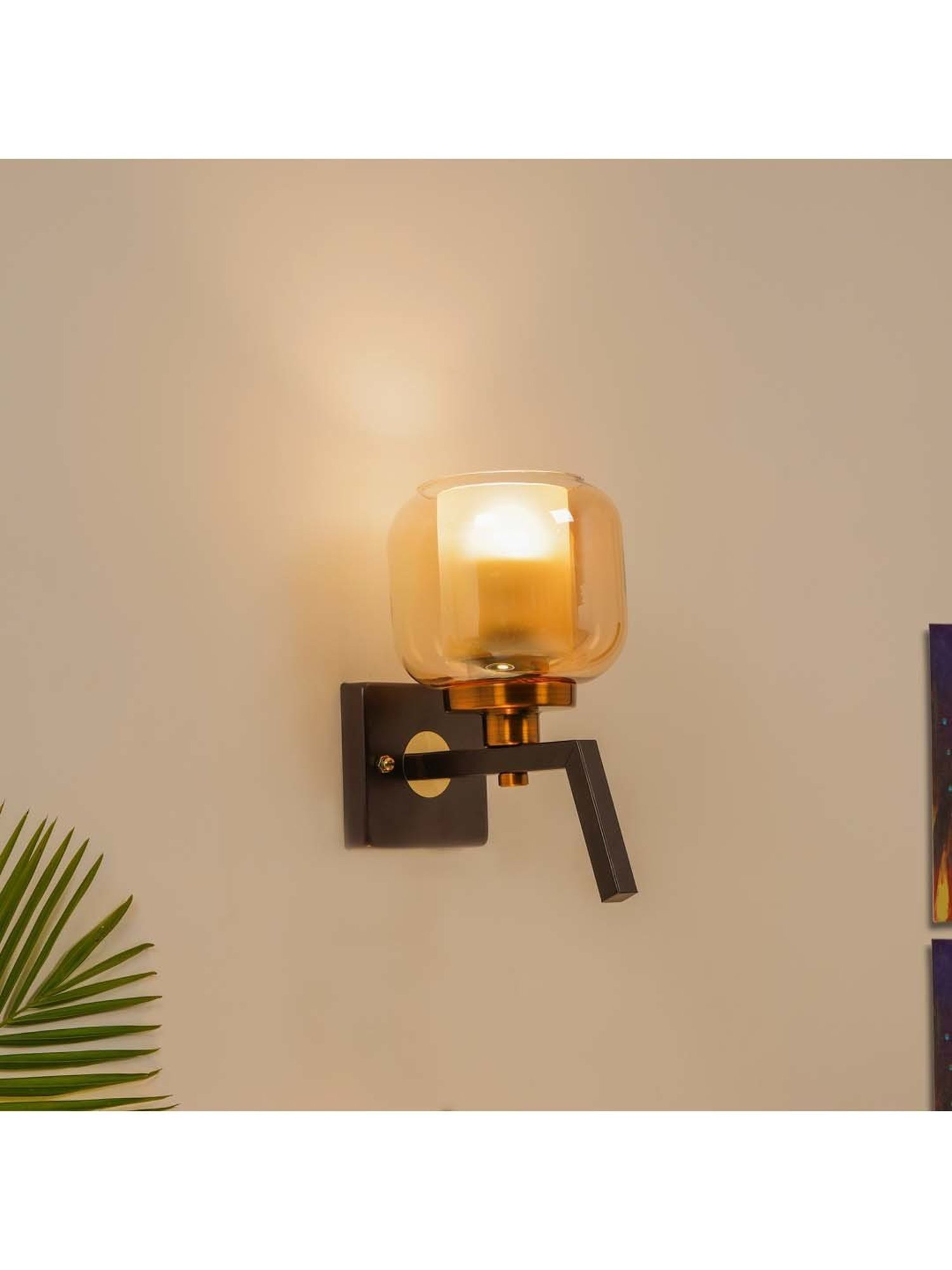 Kapoor E Illuminations Bradwell Antique Gold & Brown Metal Modern Wall Light - Set of 1