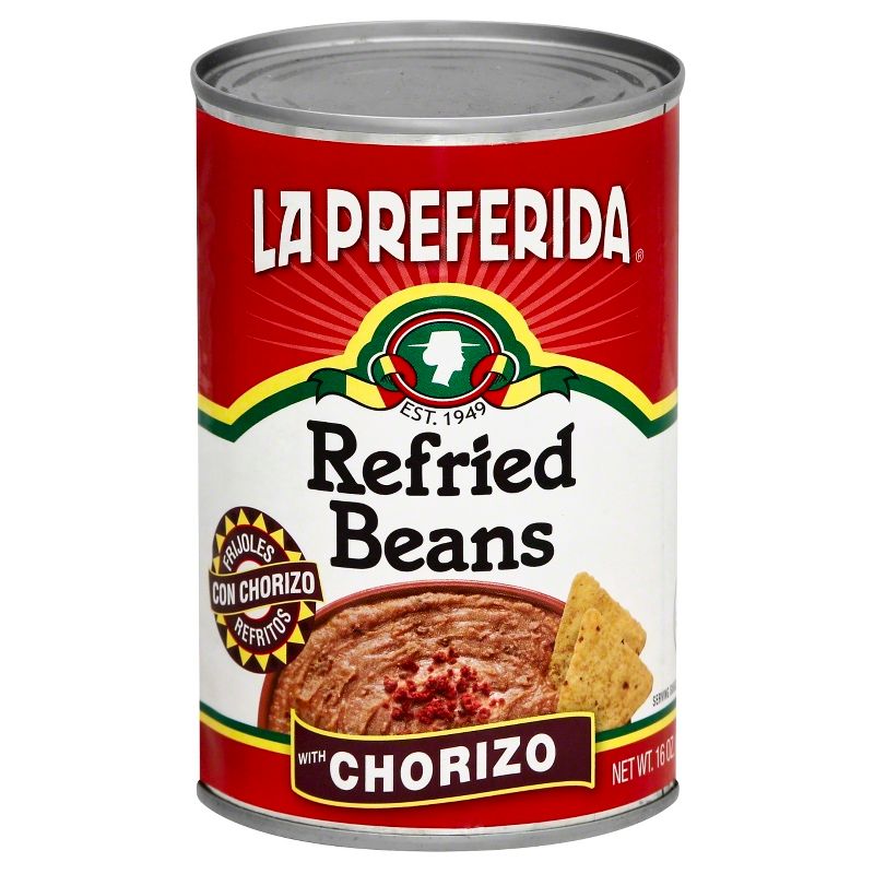La Preferida Refried Beans with Chorizo 16oz
