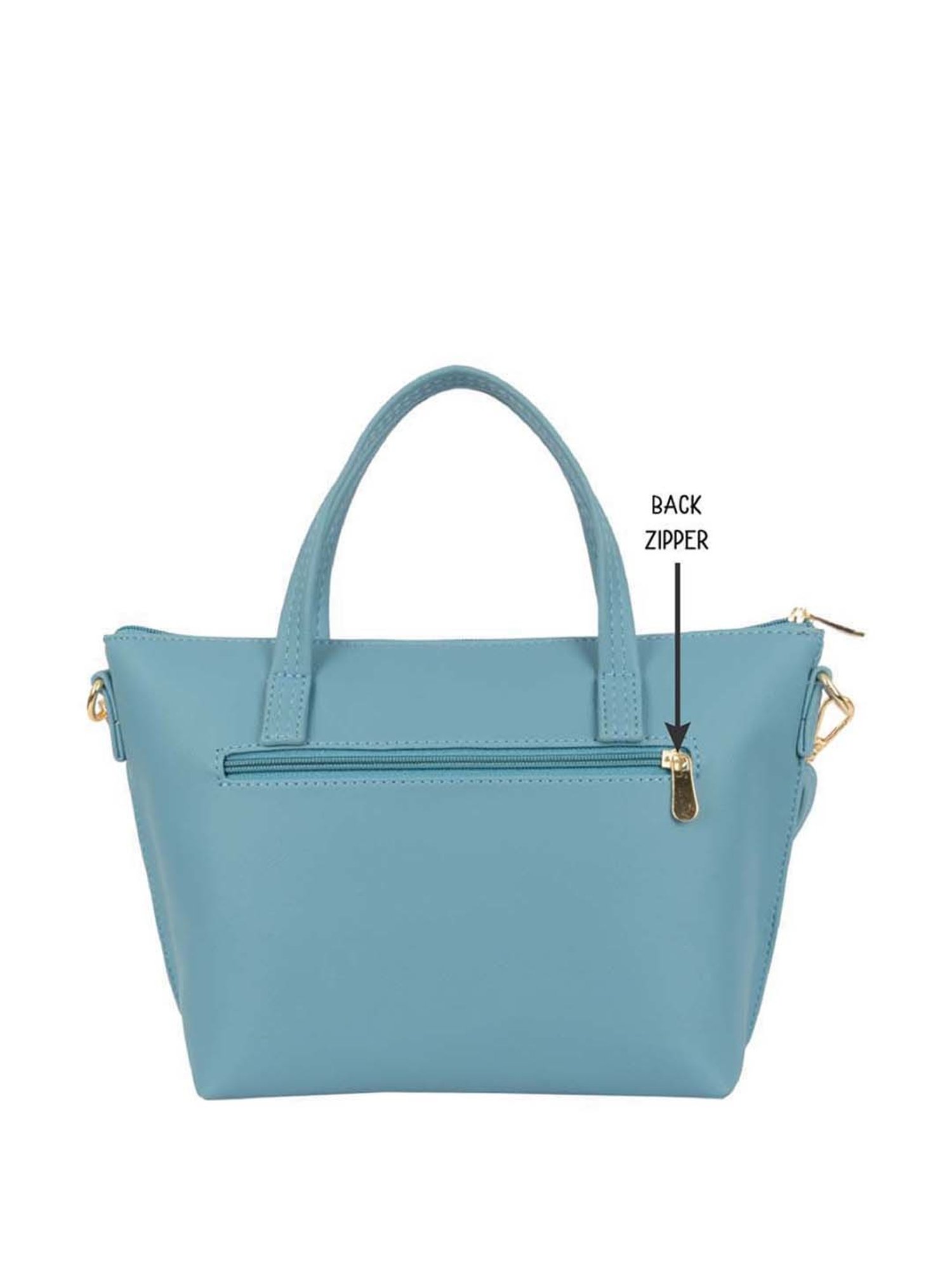 Baggit Blue Solid Medium Tote Handbag