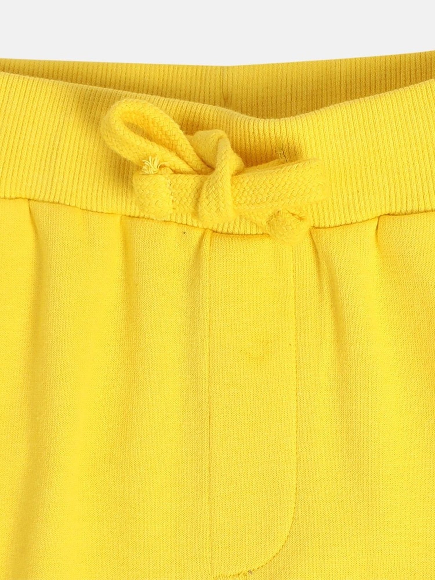 MINIKLUB Boys Yellow Cotton Printed Full Sleeves Jogger