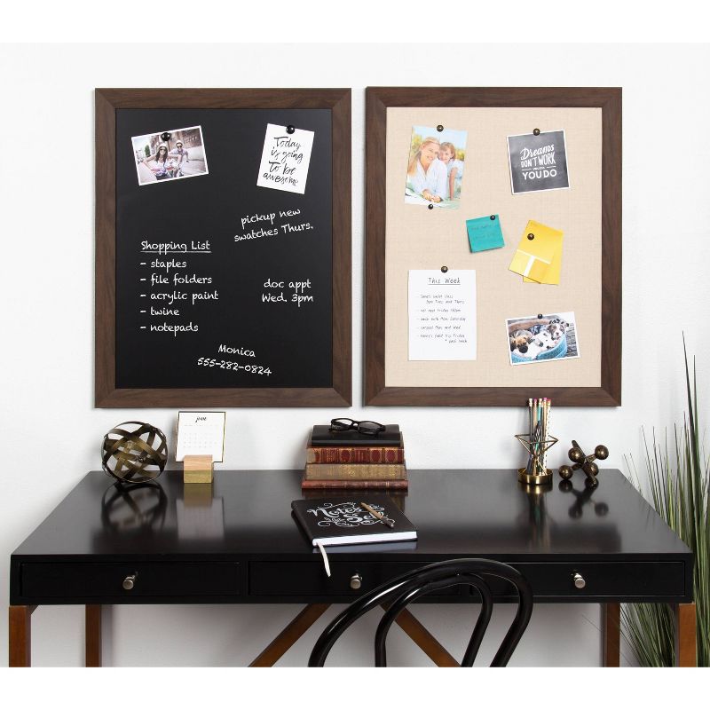 29.5" x 45.5" Beatrice Chalkboard Walnut Brown - DesignOvation