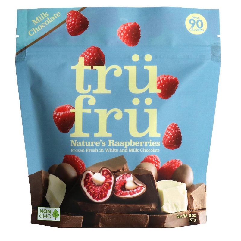 Tru Fru White & Milk Chocolate Frozen Whole Raspberries - 8oz