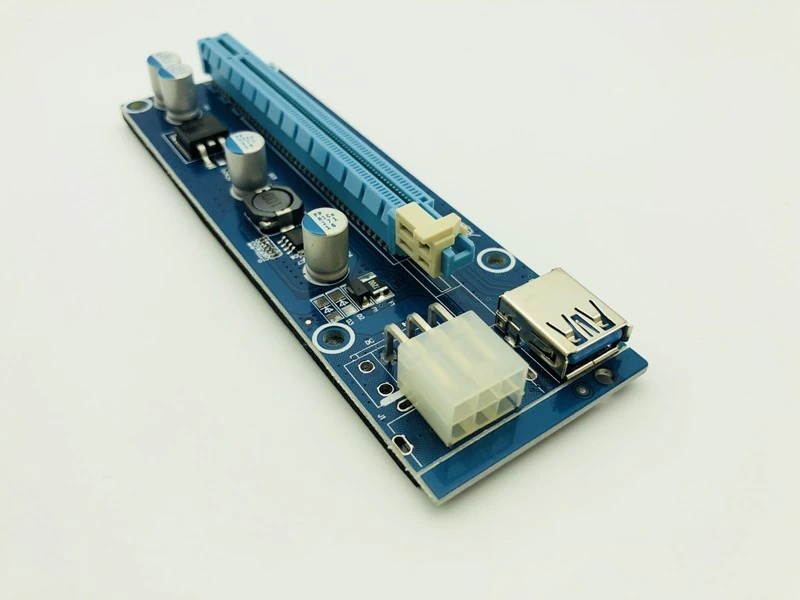 50PCS VER 006C PCI-E PCI E Express 1X to 16X Riser Card USB 3.0 Cable SATA to 6Pin Power Cable 60CM for BTC Bitcoin Miner Mining