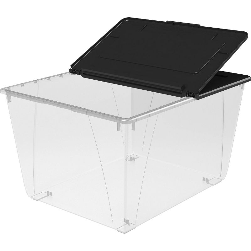 Storex 16gal 4pk Storage Totes with Folding Lid - White