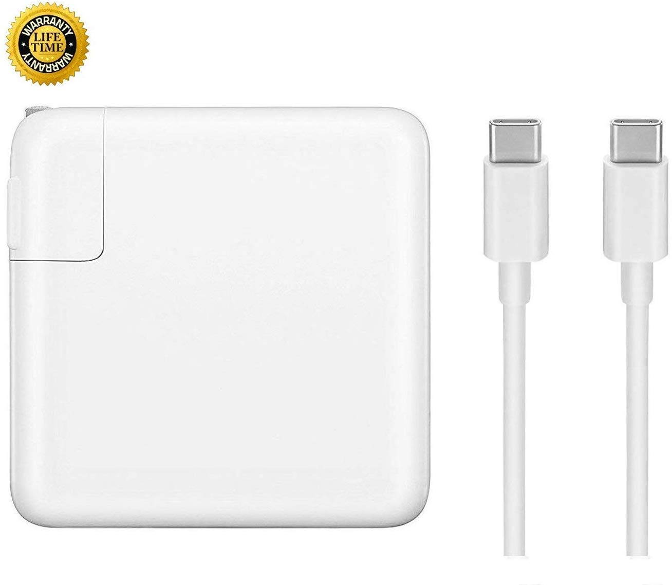 87W USB C Charger Power Adapter Compatible with MacBook Pro 15, 13 inch, New Air 13 inch 2020/2019/2018, Thunderbolt 3 Block, 6.6ft 5A Cable