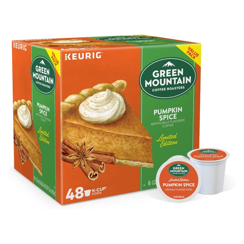 48ct Green Mountain Coffee Pumpkin Spice Keurig K-Cup Coffee Pods Flavored Coffee Light Roast